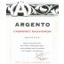 Argento Cabernet Sauvignon 2010 Front Label