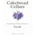 Cakebread Syrah 2008 Front Label