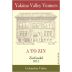 Yakima Valley Vintners A To Zin Zinfandel 2012 Front Label
