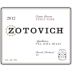 Zotovich Cellars Estate Pinot Noir 2012 Front Label