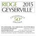 Ridge Geyserville 2015 Front Label