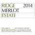 Ridge Estate Merlot 2014 Front Label