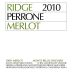 Ridge Perrone Merlot 2010 Front Label