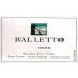Balletto Winery Syrah 2013 Front Label
