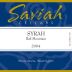 Saviah Red Mountain Syrah 2004 Front Label