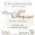 Pascal Doquet Champagne Blanc de Blancs Le Mesnil Sur Oger Brut Grand Cru 2004 Front Label