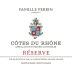 Famille Perrin Reserve Cotes du Rhone Rouge 2015 Front Label