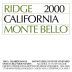 Ridge Monte Bello Chardonnay 2000 Front Label