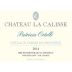 Chateau La Calisse Patricia Ortelli Blanc 2014 Front Label