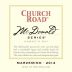 Church Road Winery McDonald Series Marzemino 2014 Front Label