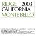 Ridge Monte Bello (1.5 Liter Magnum - stained label) 2003 Front Label