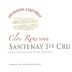 Domaine Chevrot et Fils Santenay Clos Rousseau Premier CRU 2010 Front Label