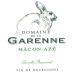 Domaine de La Garenne Macon Aze Blanc 2011 Front Label