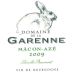 Domaine de La Garenne Macon Aze Blanc 2009 Front Label