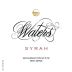 Waters Syrah 2013 Front Label