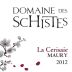 Domaine des Schistes Maury La Ceriseraie 2012 Front Label