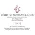 Jean-Jacques Confuron Cote de Nuits-Villages Les Vignottes 2013 Front Label
