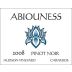Abiouness Wines Hudson Vineyard Pinot Noir 2008 Front Label