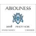 Abiouness Wines Stanly Ranch Pinot Noir 2008 Front Label