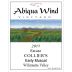 Abiqua Wind Vineyard Colliers Early Muscat 2011 Front Label