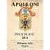 Apolloni Vineyards Pinot Blanc 2011 Front Label