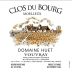 Domaine Huet Clos du Bourg Moelleux 2016 Front Label