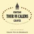 Famille Doublet Graves Chateau Tour de Calens 2014 Front Label