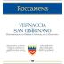 Gruppo Vini Selezionati Srl Vernaccia di San Gimignano Roccamena 2012 Front Label