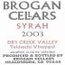 Brogan Cellars Teldeschi Vineyard Syrah 2003 Front Label