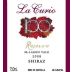 La Curio Wines Reserve Shiraz 2008 Front Label