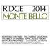 Ridge Monte Bello 2014 Front Label