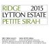Ridge Lytton Estate Petite Sirah 2015 Front Label