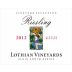 Lothian Vineyards Vineyard Selection Limited Release Riesling 2012 Front Label