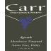 Carr Vineyards & Winery Morehouse Vineyard Syrah 2009 Front Label