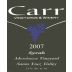 Carr Vineyards & Winery Morehouse Vineyard Syrah 2007 Front Label