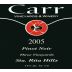 Carr Vineyards & Winery Three Vineyards Pinot Noir 2005 Front Label