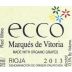 Marques de Vitoria Ecco Ecologico Tinto 2013 Front Label