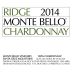 Ridge Monte Bello Chardonnay 2014 Front Label