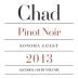 Chad Sonoma Coast Pinot Noir 2013 Front Label
