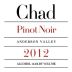 Chad Anderson Valley Pinot Noir 2012 Front Label