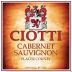 Ciotti Cellars Cabernet Sauvignon 2012 Front Label