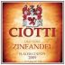 Ciotti Cellars Old Vine Zinfandel 2009 Front Label