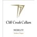 Cliff Creek winery Cellars Merlot 2010 Front Label