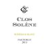 Clos Solene Hommage Blanc 2013 Front Label