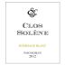 Clos Solene Hommage Blanc 2012 Front Label