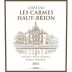Chateau Les Carmes Haut-Brion Pessac Leognan 2012 Front Label