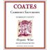 Coates Vineyards Organic Cabernet Sauvignon 2010 Front Label