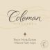 Coleman Vineyard Pinot Noir Estate 2012 Front Label