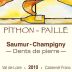 Pithon-Paille Saumur-Champigny Dents de Pierre 2010 Front Label