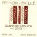 Pithon-Paille Quarts de Chaume 2013 Front Label